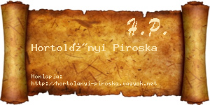 Hortolányi Piroska névjegykártya