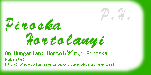 piroska hortolanyi business card